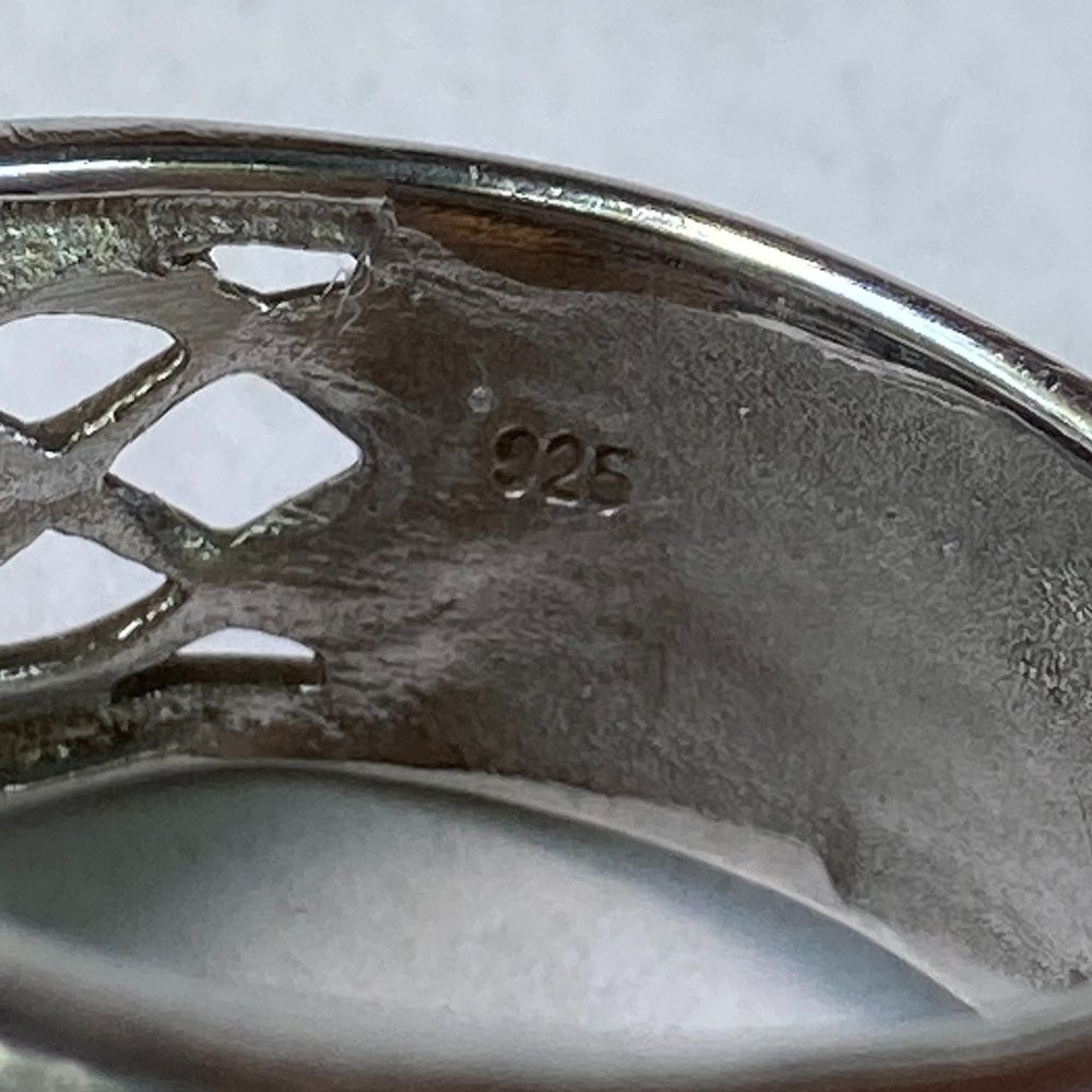 Sterling Silver Open Weave Statement Ring With Sm… - image 4